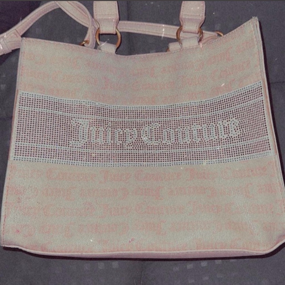 Juicy Couture Light Pink Rhinestone Accent Tote